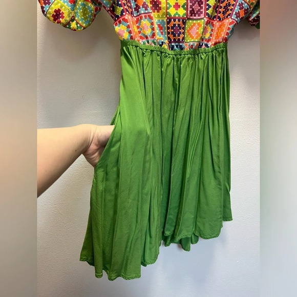 Unique Vintage x Smak Parlour Quilt Pattern Babydoll Dress - Picture 5 of 7